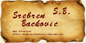 Srebren Backović vizit kartica